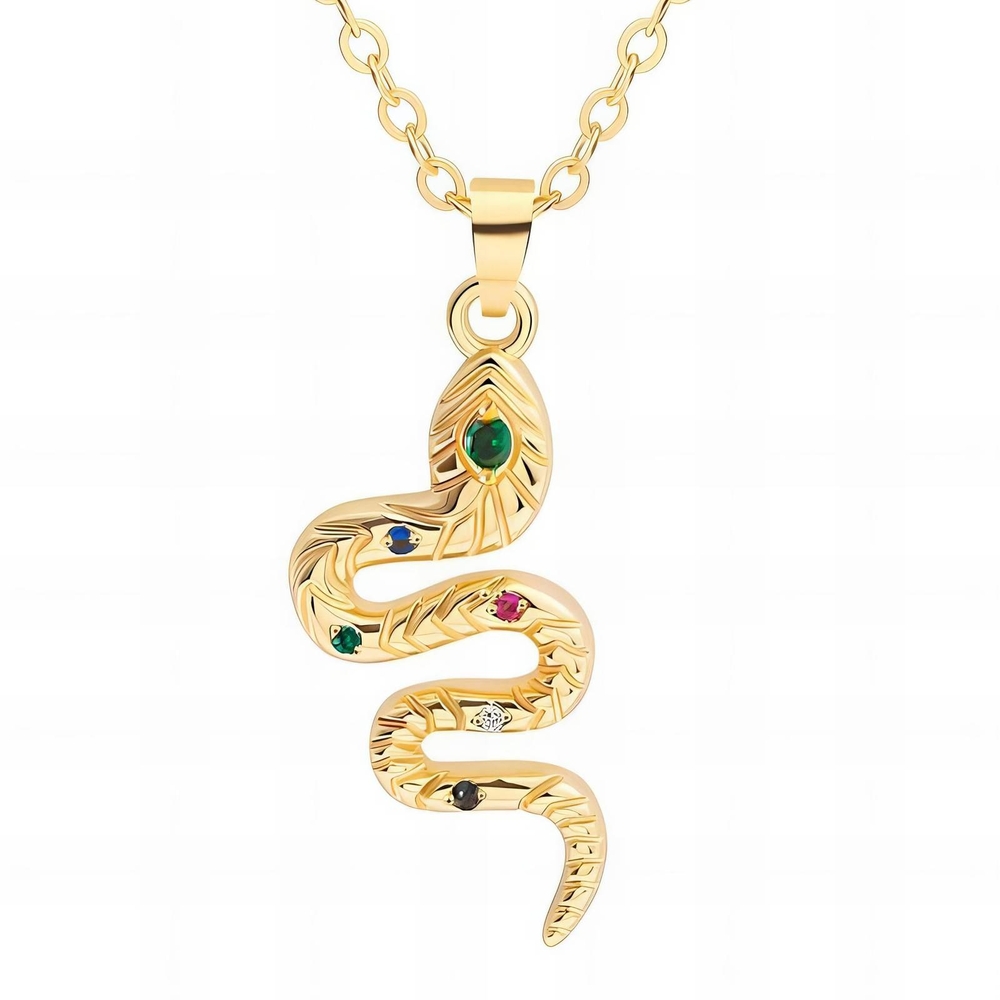 Elegant Gold Snake Pendant Necklace